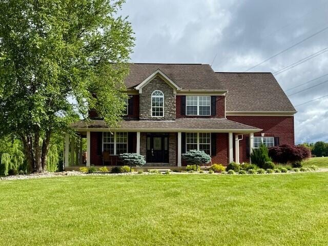 4800 Brewer Ln, Petersburg, KY 41080 - view of front of home with a porch and a front yard