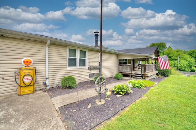 12085 Dickerson Rd, Walton, KY 41094 - back of property with a lawn, a patio, and a deck
