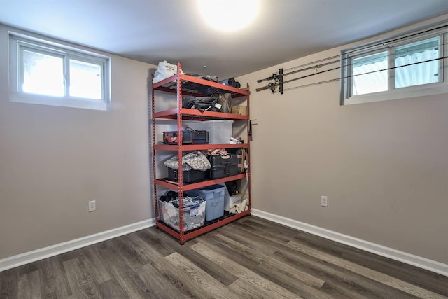 406 Hallam Ave, Erlanger, KY 41018 - basement featuring dark wood finished floors and baseboards