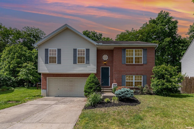 876 Virginiabradford Ct, Erlanger, KY 41018 - bi-level home with a garage, concrete driveway, brick siding, and entry steps