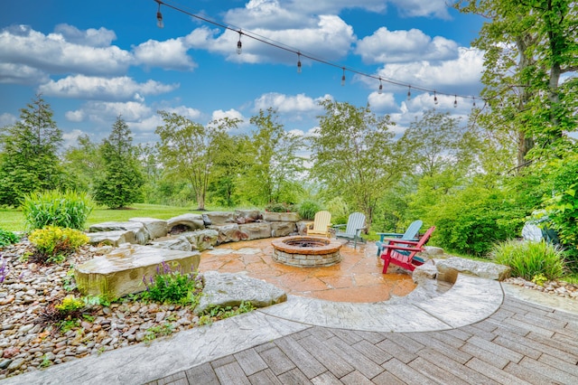 827 Iva Del Ct, Crescent Springs, KY 41017 - view of patio / terrace featuring a fire pit