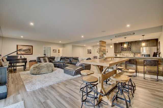 827 Iva Del Ct, Crescent Springs, KY 41017 - living room featuring light wood-type flooring and recessed lighting