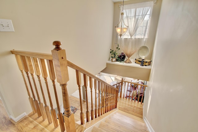 208 Misty Cove Way, Highland Heights, KY 41076 - staircase featuring wood finished floors and baseboards