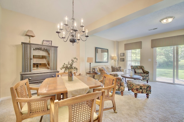 208 Misty Cove Way, Highland Heights, KY 41076 - dining room featuring carpet and a chandelier