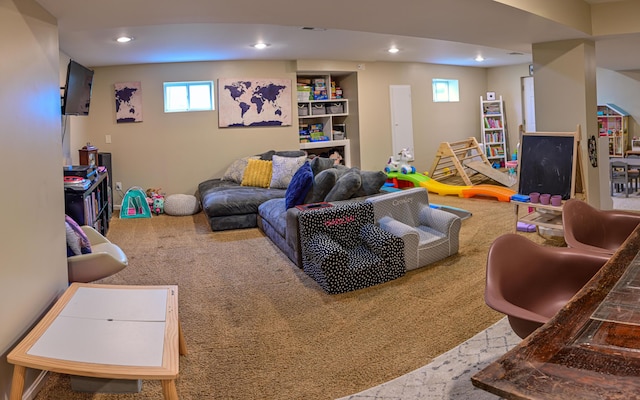 1496 Skye Dr, Independence, KY 41051 - carpeted living room featuring recessed lighting