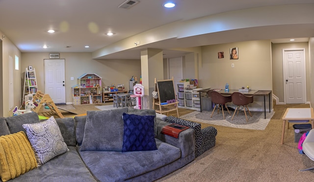 1496 Skye Dr, Independence, KY 41051 - living area with carpet flooring, recessed lighting, and baseboards