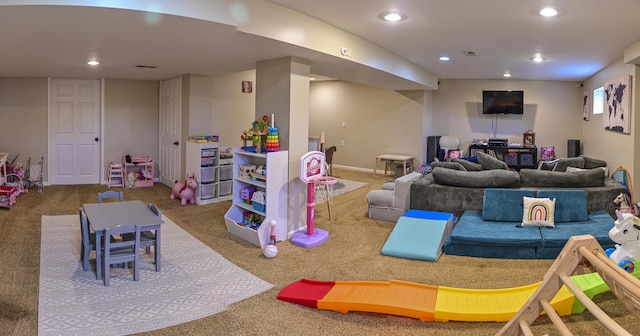 1496 Skye Dr, Independence, KY 41051 - rec room featuring recessed lighting and carpet flooring