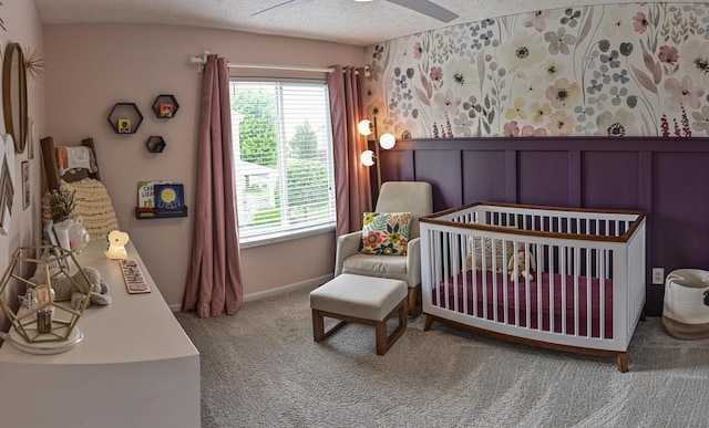 1496 Skye Dr, Independence, KY 41051 - bedroom featuring carpet flooring, a crib, multiple windows, and a textured ceiling