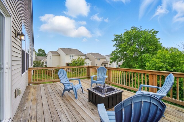 1344 Wilshire Ct, Union, KY 41091 - wooden terrace with a fire pit and a residential view