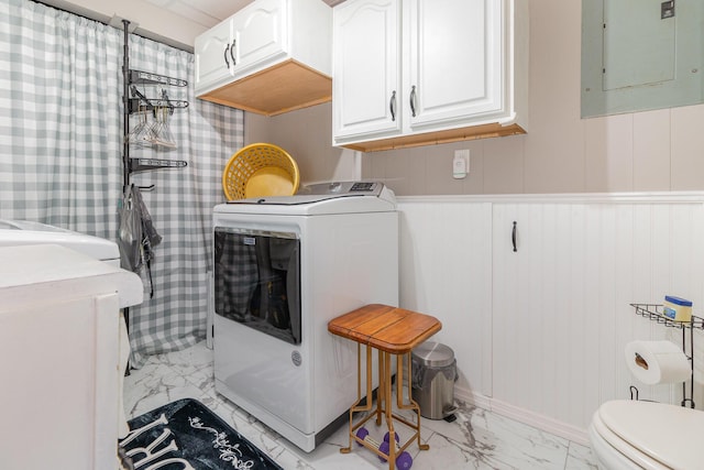 10 Juarez Cir, Covington, KY 41017 - laundry room with washer / clothes dryer, electric panel, and light marble finish floors