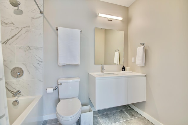 120 Main St Unit 205, Newport, KY 41071 - full bathroom with baseboards, shower / washtub combination, toilet, and double vanity