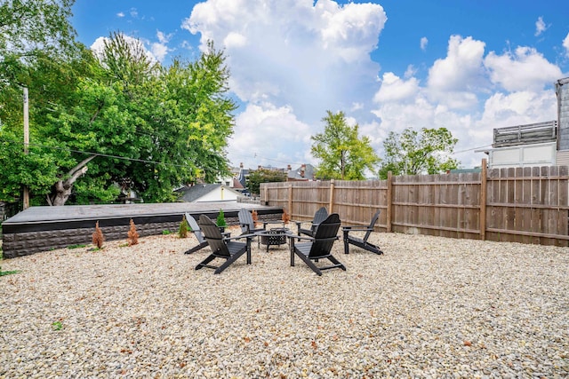 213 8th Ave, Dayton, KY 41074 - view of yard featuring a fire pit
