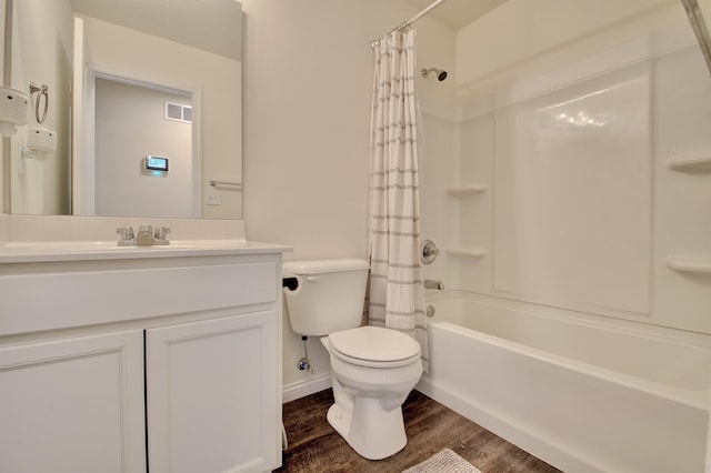 609 Crosswinds Pointe Ct, Walton, KY 41094 - full bathroom featuring toilet, shower / tub combo with curtain, wood finished floors, and vanity