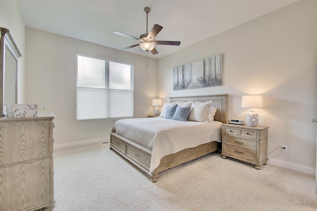 3942 Brunswick Ct, Erlanger, KY 41018 - bedroom with baseboards, light colored carpet, and ceiling fan