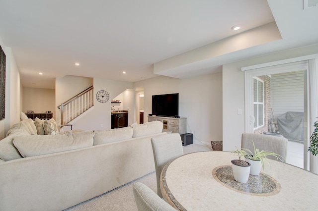 3942 Brunswick Ct, Erlanger, KY 41018 - living room featuring stairs and recessed lighting