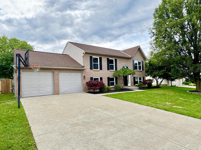 1039 Meadowbrook Ct, Hebron, KY 41048 - colonial-style house featuring brick siding, concrete driveway, an attached garage, and roof with shingles