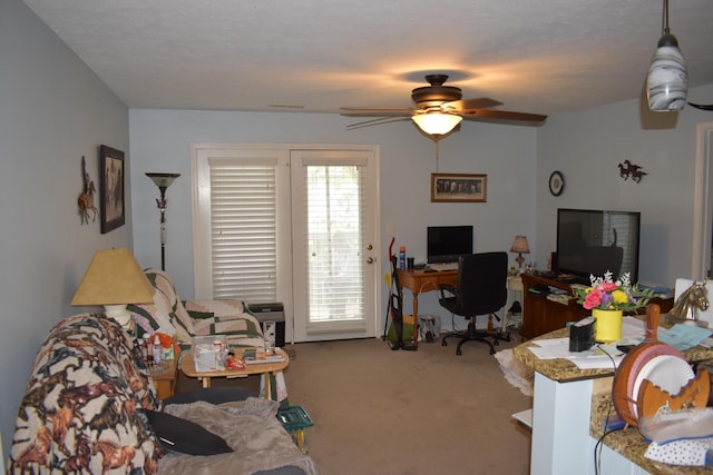 185 Cave Run Dr Unit 5, Erlanger, KY 41018 - office area with carpet flooring and a ceiling fan
