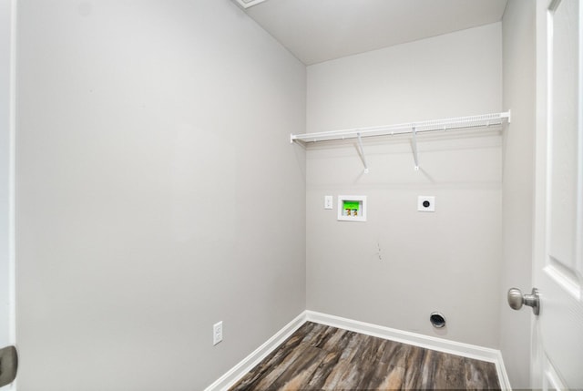 1739 Barons Cv, Hebron, KY 41048 - laundry area featuring electric dryer hookup, hookup for a washing machine, baseboards, and dark wood finished floors