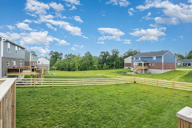 1739 Barons Cv, Hebron, KY 41048 - view of yard with a deck, stairs, and a view of countryside