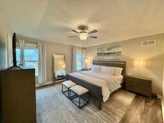 1739 Barons Cv, Hebron, KY 41048 - bedroom with wood finished floors, ceiling fan, and baseboards