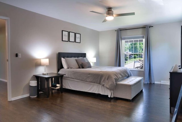 3416 Meadowlark Dr, Edgewood, KY 41018 - bedroom with dark wood-type flooring, baseboards, and ceiling fan