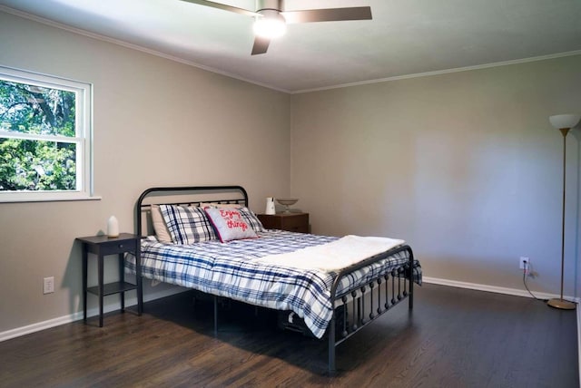 3416 Meadowlark Dr, Edgewood, KY 41018 - bedroom featuring wood finished floors, baseboards, crown molding, and ceiling fan