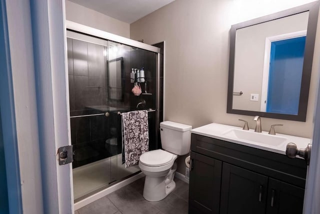 3416 Meadowlark Dr, Edgewood, KY 41018 - bathroom with toilet, tile patterned flooring, vanity, and a stall shower