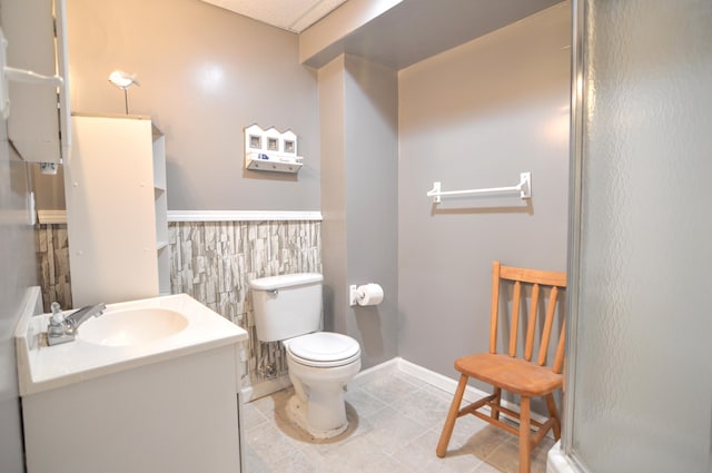 445 Elk Lk Lot 945/946, Owenton, KY 40359 - full bath featuring toilet, vanity, tile patterned flooring, baseboards, and a shower stall
