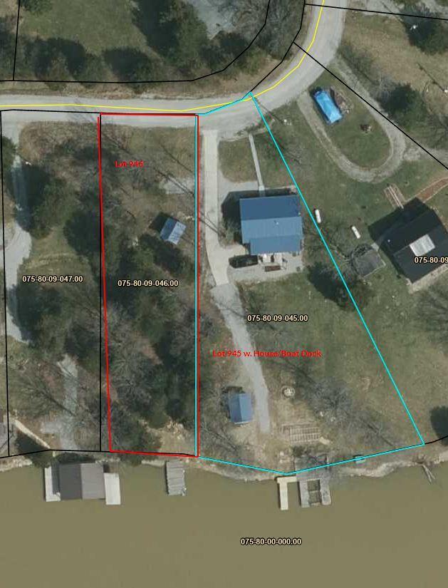 445 Elk Lk Lot 945/946, Owenton, KY 40359 - map of property location with property parcel outlined
