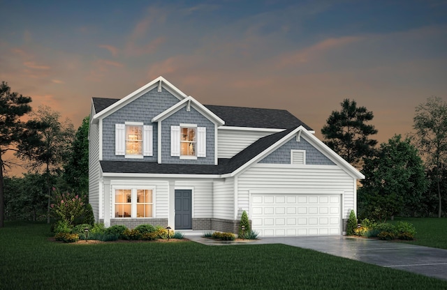 10468 Fairbourne Dr, Covington, KY 41015 - view of front facade with driveway, a front yard, and a garage