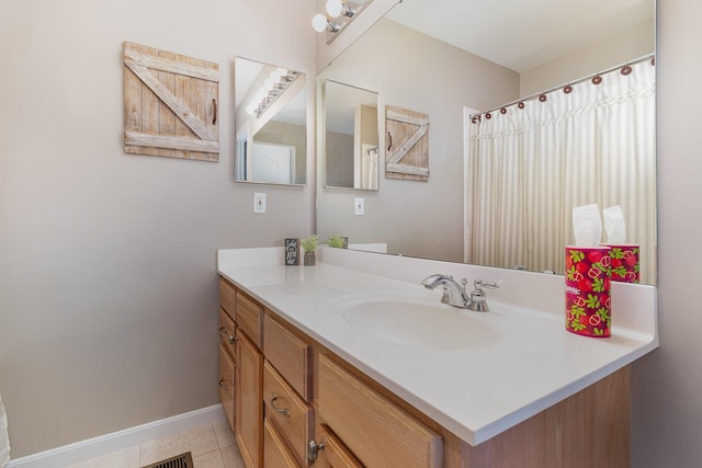 315 Shadow Ridge Dr, Highland Heights, KY 41076 - bathroom with vanity, tile patterned flooring, and baseboards