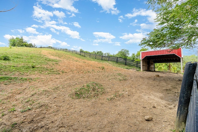 2196 Stevens Branch Rd, Alexandria, KY 41001 - view of yard with an outbuilding, a view of countryside, an exterior structure, and a carport