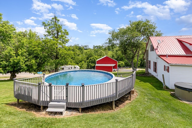 2196 Stevens Branch Rd, Alexandria, KY 41001 - outdoor pool with a lawn and an outdoor structure