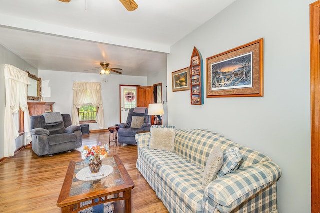 2196 Stevens Branch Rd, Alexandria, KY 41001 - living area featuring ceiling fan and light wood-type flooring