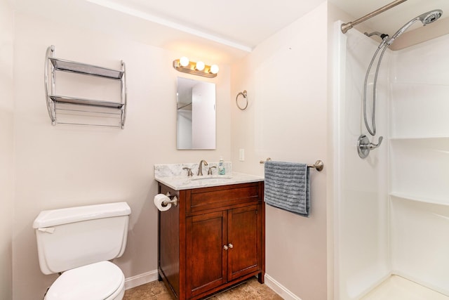 304 Humes Ridge Rd, Williamstown, KY 41097 - bathroom with baseboards, a shower, vanity, and toilet