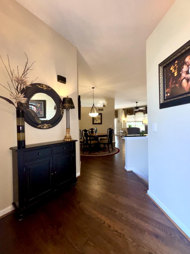 1940 Marktwain Way, Villa Hills, KY 41017 - hallway featuring dark wood-type flooring and baseboards