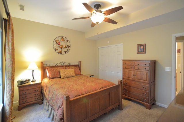 1940 Marktwain Way, Villa Hills, KY 41017 - bedroom featuring light colored carpet, ceiling fan, and baseboards