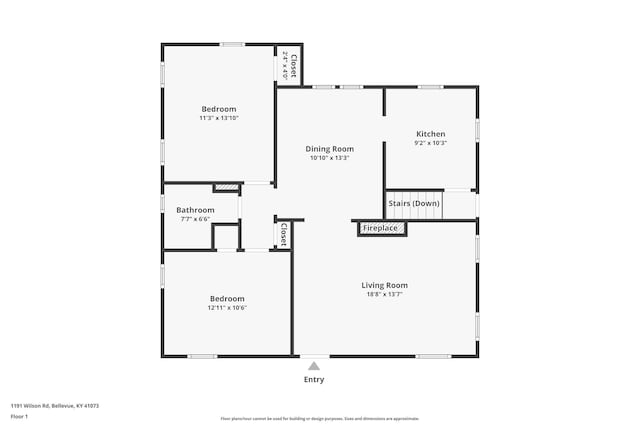 1191 Wilson Rd, Bellevue, KY 41073 - home floor plan