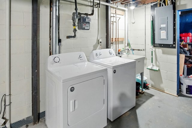 8347 Riley Rd, Alexandria, KY 41001 - laundry area featuring electric panel and washer and clothes dryer