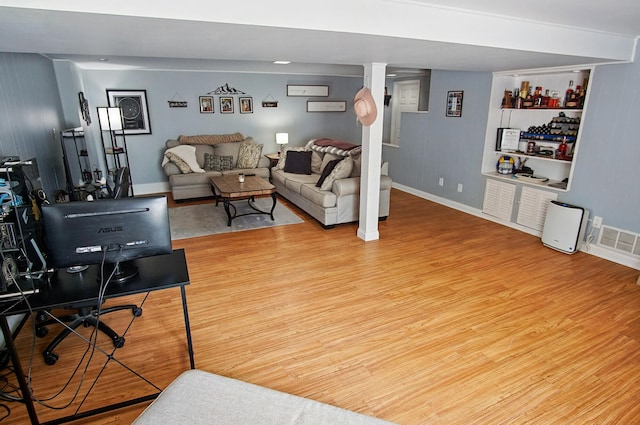8347 Riley Rd, Alexandria, KY 41001 - living area with wood finished floors, an office area, and baseboards