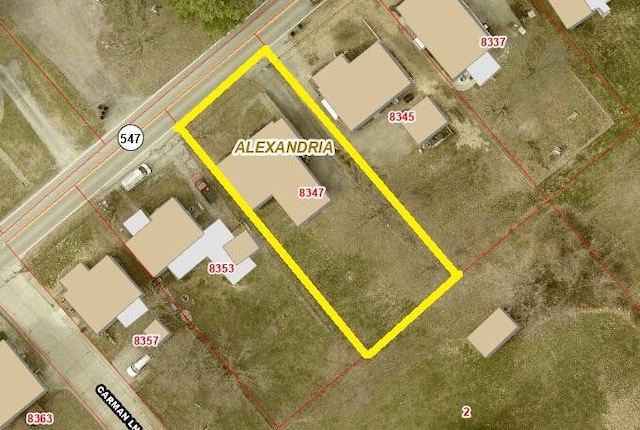 8347 Riley Rd, Alexandria, KY 41001 - aerial map of property and surrounding area with property boundaries highlighted