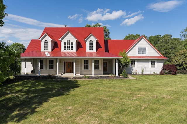 405 Alexander Rd, Crittenden, KY 41030 - view of front facade with a front yard, metal roof, and a porch
