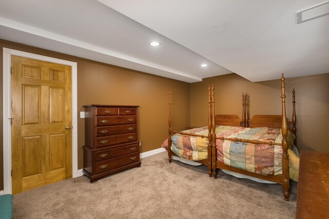 405 Alexander Rd, Crittenden, KY 41030 - bedroom with light colored carpet, recessed lighting, and baseboards