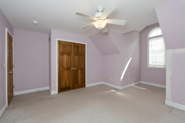 405 Alexander Rd, Crittenden, KY 41030 - additional living space with carpet floors, baseboards, ceiling fan, and lofted ceiling