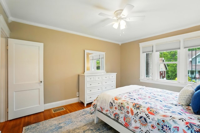 134 Strathmore Ave, Fort Thomas, KY 41075 - bedroom with crown molding, light wood finished floors, baseboards, and ceiling fan