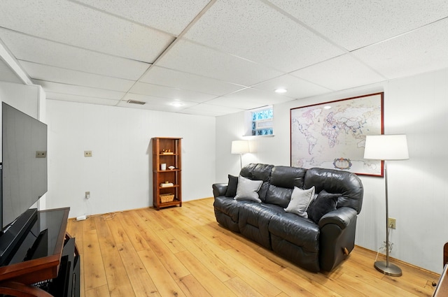 134 Strathmore Ave, Fort Thomas, KY 41075 - living room featuring hardwood / wood-style floors and a drop ceiling