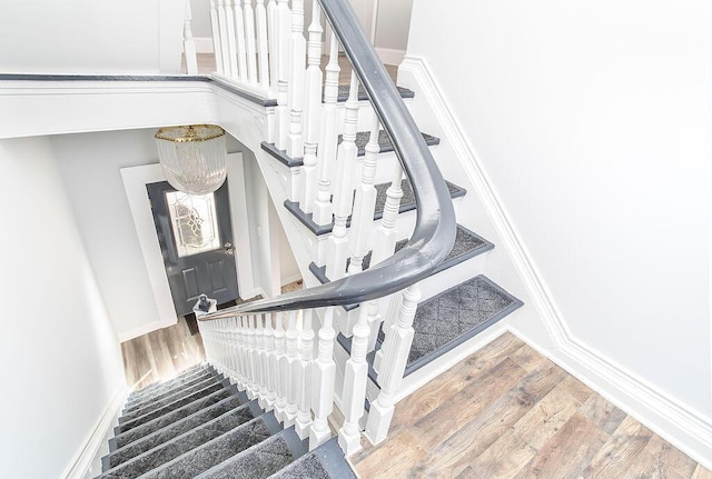 718 Central Ave, Newport, KY 41071 - stairway with wood finished floors