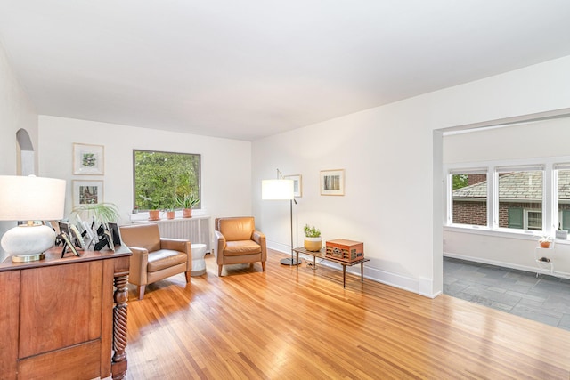 1058 Emerson Rd, Park Hills, KY 41011 - sitting room with baseboards, light wood-type flooring, and arched walkways