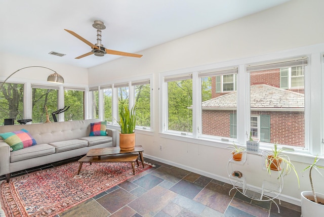 1058 Emerson Rd, Park Hills, KY 41011 - sunroom with baseboards and stone tile flooring