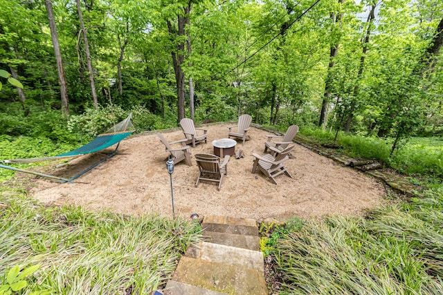 1058 Emerson Rd, Park Hills, KY 41011 - view of patio / terrace with a fire pit
